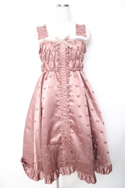 画像1: Cherirulu Chocola / TT*MINリボンジャンパースカート S 淡桃 Y-25-11-22-202-LO-OP-SZ-ZY