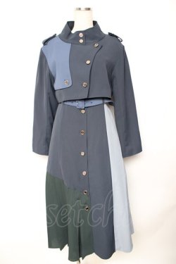 画像1: red yazel / ケープ付きバイカラーワンピース  紺 Y-25-11-22-205-LO-OP-SZ-ZY