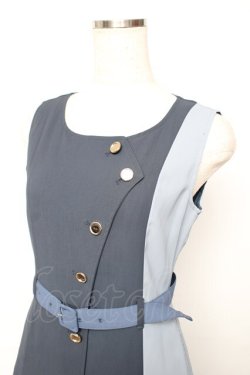 画像3: red yazel / ケープ付きバイカラーワンピース  紺 Y-25-11-22-205-LO-OP-SZ-ZY