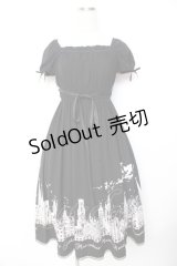 Moi-meme-Moitie / サイレントムーンワンピース（ミディアム丈）  黒×白 Y-25-11-22-206-MO-OP-SZ-ZY