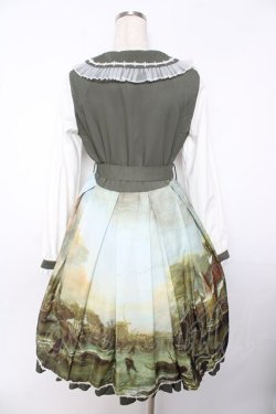 画像2: With Puji / 油絵プリントワンピース M グリーン Y-25-11-22-207-EL-OP-SZ-ZY