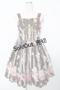 画像1: Angelic Pretty / Travelくまちゃんベルトジャンパースカート  黒 Y-25-11-22-209-AP-OP-SZ-ZS