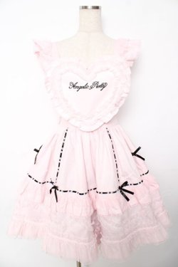 画像1: Angelic Pretty / Heart胸あて付スカート  ピンク Y-25-11-22-210-AP-SK-SZ-ZY