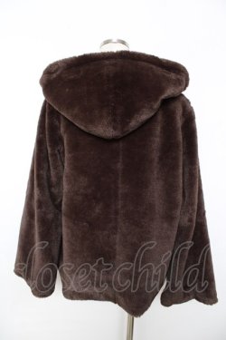 画像2: axes femme / フード付きファーコート M 茶 Y-25-11-22-215-AX-CO-SZ-ZY