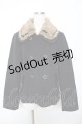 axes femme / 襟ファーショートコート M 黒 Y-25-11-22-217-AX-CO-SZ-ZY