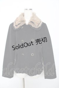 axes femme / 襟ファーショートコート M 黒 Y-25-11-22-217-AX-CO-SZ-ZY