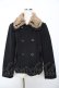 画像1: axes femme / 襟ファーショートコート M 黒 Y-25-11-22-217-AX-CO-SZ-ZY (1)