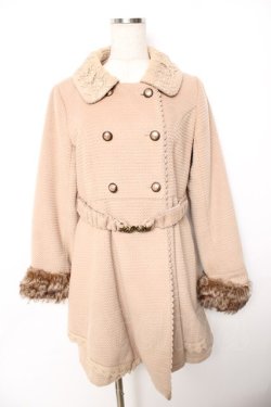 画像1: axes femme / レースカラーコート M ベージュ Y-25-11-22-219-AX-CO-SZ-ZY