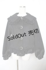 axes femme kawaii / バックフリルショートコート  黒 Y-25-11-22-220-AX-CO-SZ-ZY