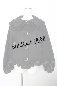 axes femme kawaii / バックフリルショートコート  黒 Y-25-11-22-220-AX-CO-SZ-ZY