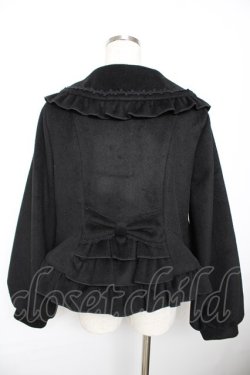 画像2: axes femme kawaii / バックフリルショートコート  黒 Y-25-11-22-220-AX-CO-SZ-ZY