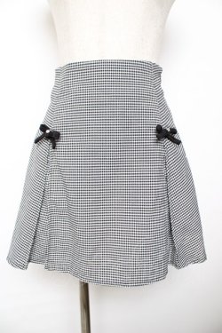 画像1: evelyn / リボン台形スカパン  黒 Y-25-11-22-229-LO-PA-SZ-ZY