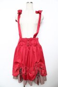 axes femme POETIQUE / サスペンダースカート M 赤 Y-25-11-22-231-AX-SK-SZ-ZY