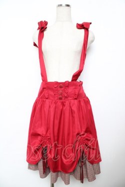 画像1: axes femme POETIQUE / サスペンダースカート M 赤 Y-25-11-22-231-AX-SK-SZ-ZY