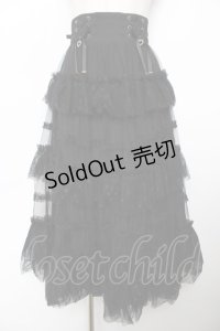 Rojita / ハートロングチュールスカート  黒 Y-25-11-22-232-LO-SK-SZ-ZY