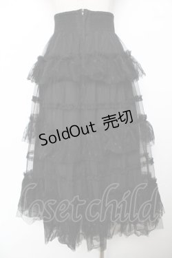 画像2: Rojita / ハートロングチュールスカート  黒 Y-25-11-22-232-LO-SK-SZ-ZY