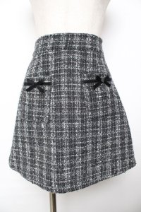 evelyn / ツイードスカート  黒 Y-25-11-22-233-LO-SK-SZ-ZY