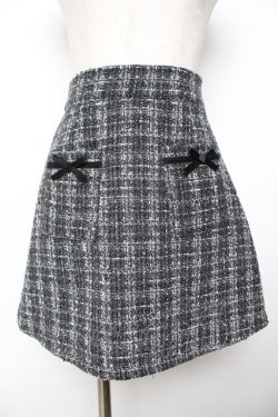 画像1: evelyn / ツイードスカート  黒 Y-25-11-22-233-LO-SK-SZ-ZY