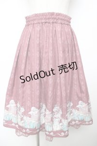 axes femme POETIQUE / 猫とプレゼントBOXスカート M ワイン Y-25-11-22-234-AX-SK-SZ-ZI