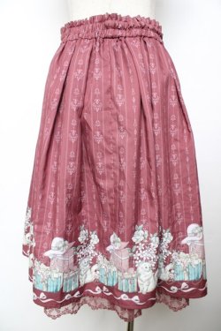 画像2: axes femme POETIQUE / 猫とプレゼントBOXスカート M ワイン Y-25-11-22-234-AX-SK-SZ-ZY