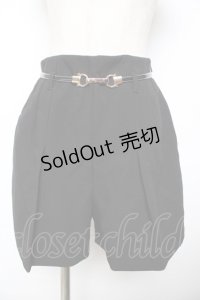 An MILLE / タックベルトショートパンツ  黒 Y-25-11-22-237-EL-PA-SZ-ZY