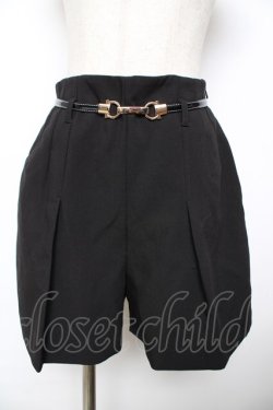 画像1: An MILLE / タックベルトショートパンツ  黒 Y-25-11-22-237-EL-PA-SZ-ZY