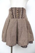 axes femme / ラメチェックハイウエストキュロット M 茶 Y-25-11-22-242-AX-PA-SZ-ZY