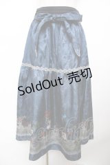 axes femme / ワイン柄スカート F 紺 Y-25-11-22-243-AX-SK-SZ-ZY