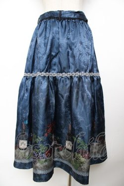 画像2: axes femme / ワイン柄スカート F 紺 Y-25-11-22-243-AX-SK-SZ-ZY