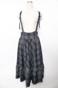 axes femme / サスペンダー付チェック柄スカート F 紺 Y-25-11-22-244-AX-SK-SZ-ZY