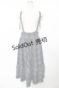 axes femme / サスペンダー付チェック柄スカート F 紺 Y-25-11-22-244-AX-SK-SZ-ZY