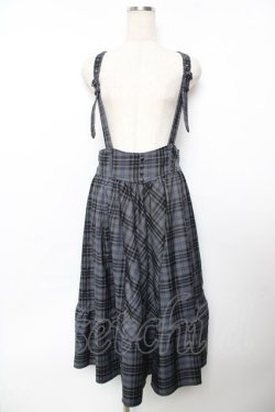 画像1: axes femme / サスペンダー付チェック柄スカート F 紺 Y-25-11-22-244-AX-SK-SZ-ZY