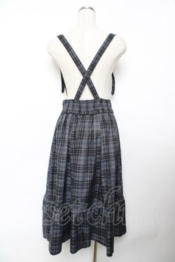 画像2: axes femme / サスペンダー付チェック柄スカート F 紺 Y-25-11-22-244-AX-SK-SZ-ZY