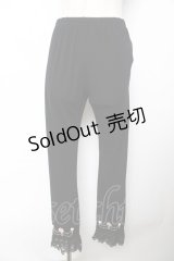 axes femme / 裾レースレギンスパンツ M 黒 Y-25-11-22-245-AX-PA-SZ-ZY