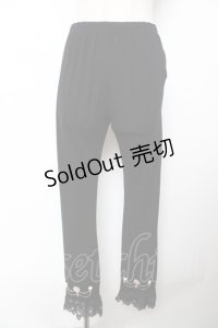 axes femme / 裾レースレギンスパンツ M 黒 Y-25-11-22-245-AX-PA-SZ-ZY