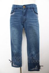 axes femme / ちょうちょ刺繍デニムパギンス L ウォッシュ Y-25-11-22-248-AX-PA-SZ-ZY