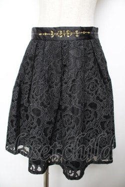 画像1: axes femme / ウエストビジューオパールスカート M 黒 Y-25-11-22-249-AX-SK-SZ-ZY