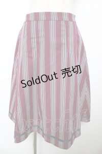 axes femme POETIQUE / グログランテープレジメンタルフレアスカート M ワイン Y-25-11-22-256-AX-SK-SZ-ZY