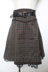 axes femme POETIQUE / ベルト付タックミニスカート  グリーン Y-25-11-22-257-AX-SK-SZ-ZY