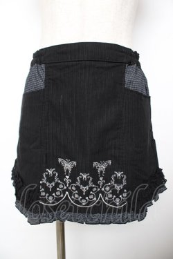 画像1: HONEY / 後ろバッスルバタフライ刺繍スカート  黒 Y-25-11-22-261-HN-SK-SZ-ZY