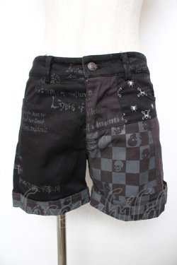 画像1: h.ANARCHY / スカルptショートパンツ  黒 Y-25-11-22-262-HN-PA-SZ-ZY
