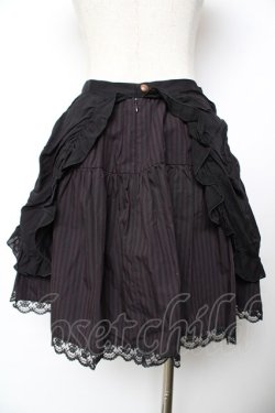 画像2: BPN / ドレープスカート M 黒×ワインストライプ Y-25-11-22-265-GO-SK-SZ-ZY