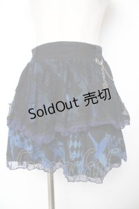 h.ANARCHY / メッシュ重ねptスカート  青×黒 Y-25-11-22-266-HN-SK-SZ-ZY
