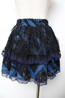 画像2: h.ANARCHY / メッシュ重ねptスカート  青×黒 Y-25-11-22-266-HN-SK-SZ-ZY