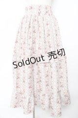 axes femme kawaii / ストライプローズ柄スカート  生成り Y-25-11-22-269-AX-SK-SZ-ZI