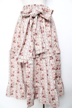 画像2: axes femme kawaii / ストライプローズ柄スカート  生成り Y-25-11-22-269-AX-SK-SZ-ZY