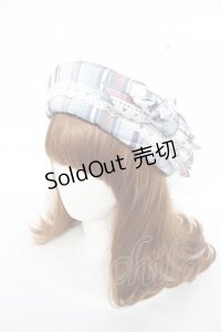 Virally / タータンチェックベレー  サックス Y-25-11-22-033-LO-AC-SZ-ZY