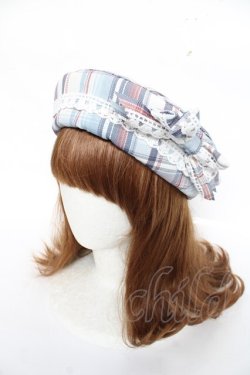 画像1: Virally / タータンチェックベレー  サックス Y-25-11-22-033-LO-AC-SZ-ZY