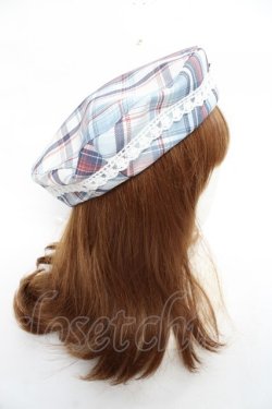 画像4: Virally / タータンチェックベレー  サックス Y-25-11-22-033-LO-AC-SZ-ZY