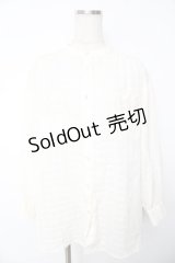 axes femme / シアーチェックロングシャツ M 生成り Y-25-11-24-044-AX-BL-SZ-ZY